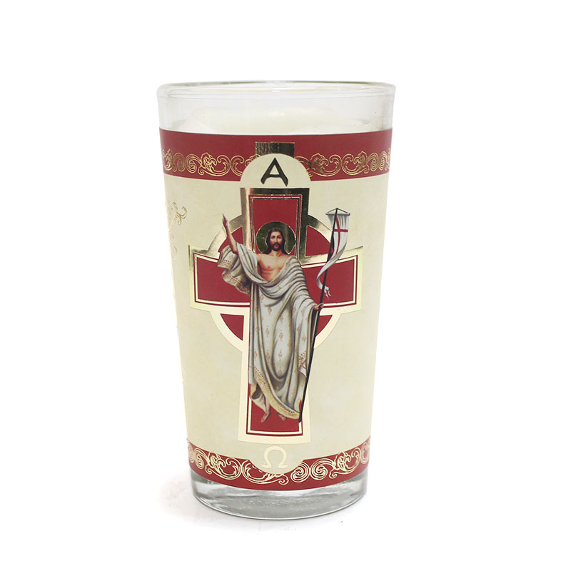 Envase aromático de oración con etiqueta de pan de oro - Jesús resucitado
