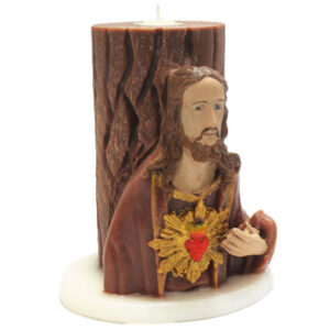 Vela con imagen del Sagrado Corazón de Jesús con tealight